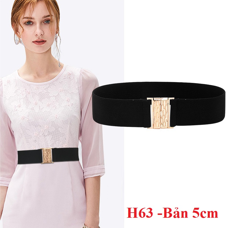 Đai váy Belt Full chun co giãn Đơn giản Thanh lịch H63 Bản 5cm