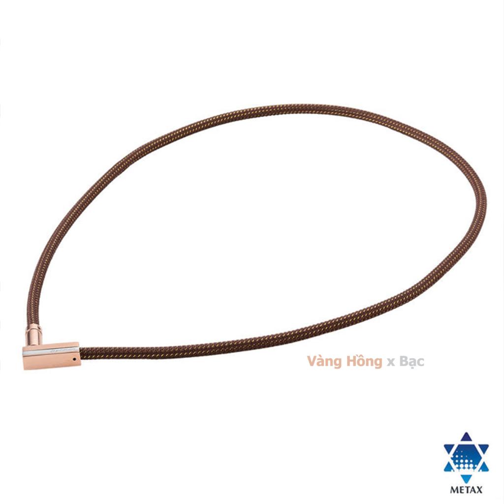 Vòng cổ Phiten Rakuwa necklace MG Chopper square Aqua metax TG897053/TG897153/TG897251 - Đen/vàng
