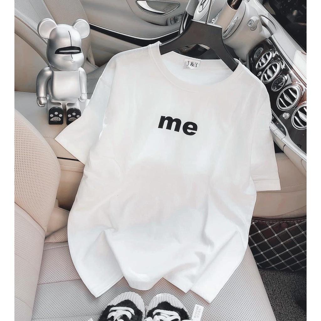 Áo thun tay lỡ UNISEX, áo phông in chữ "me" trước ngực chất cotton form rộng