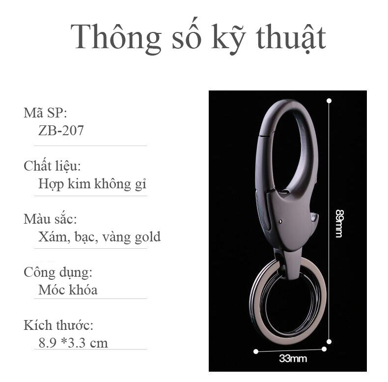 Móc Chìa Khóa Ô tô Xe Máy ZB-207 Có Móc Đỉa Quần Kiêm Mở Nắp Chai Tiện Dụng ( giao màu ngẫu nhiên )