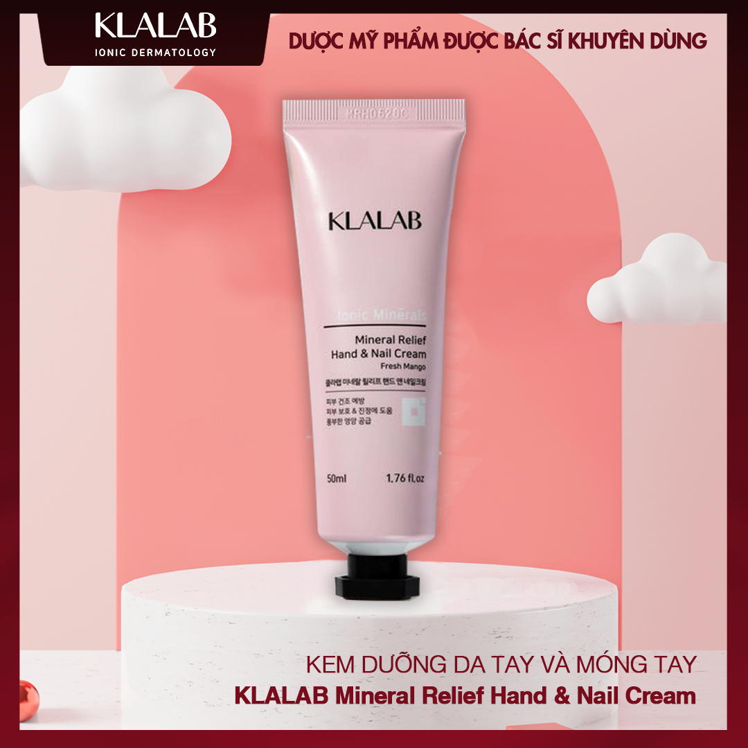 Kem dưỡng da tay và móng tay KLALAB Mineral Relief Hand &amp; Nail Cream phục hồi làm mịn &amp; căng bóng 50 ml