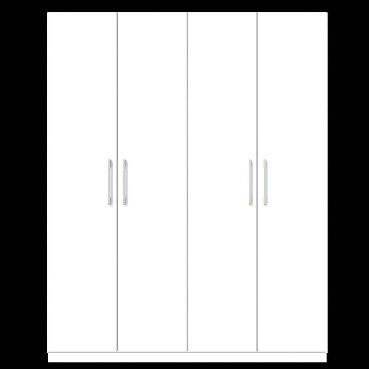 Tủ quần áo gỗ MDF Tundo 4 cánh 2 ngăn treo màu trắng 180 x 55 x 220cm