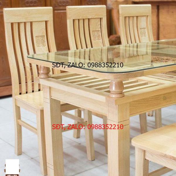 BÀN ĂN GỖ SỒI 2 TẦNG 6 GHẾ