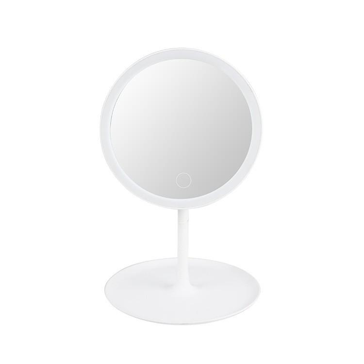 Gương trang điểm tròn để bàn có đèn LED, Gương trang điểm cảm ứng màn hình, Gương trang điểm cao cấp