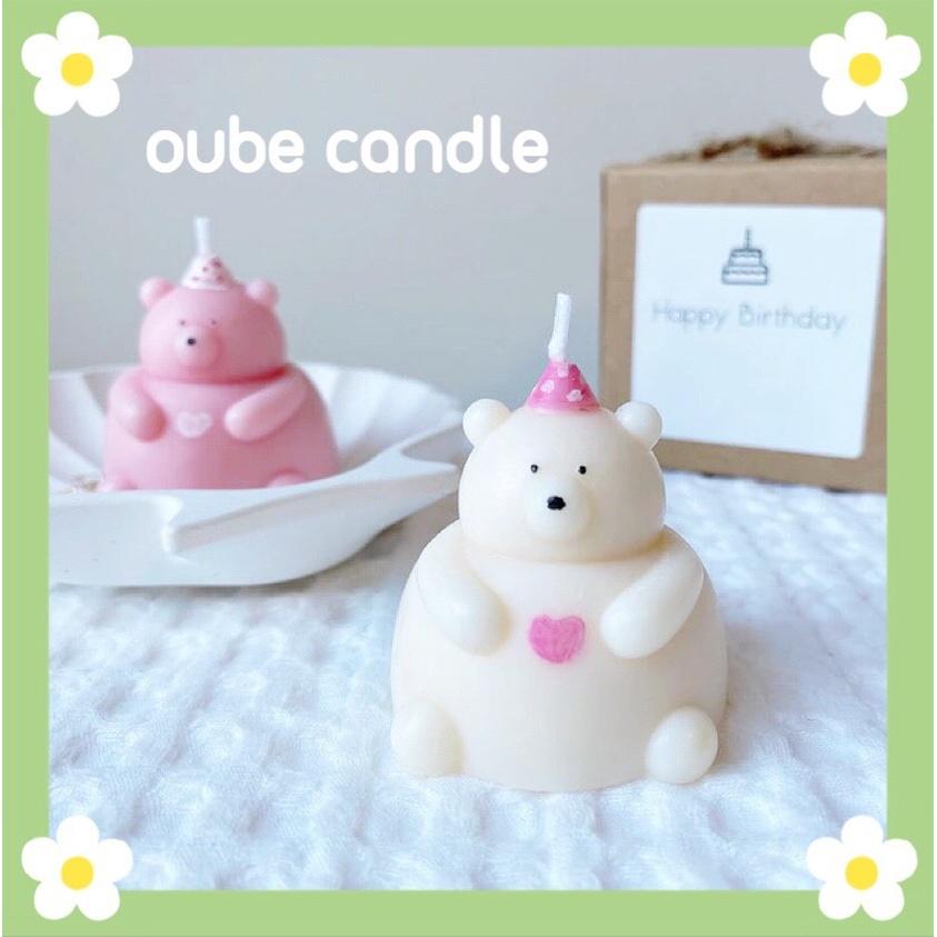 Nến Thơm Cao Cấp Hình Chú Gấu Mũm Mĩm Chubby Bear dễ thương - Quà tặng sinh nhật decor | Oube Candle NT42