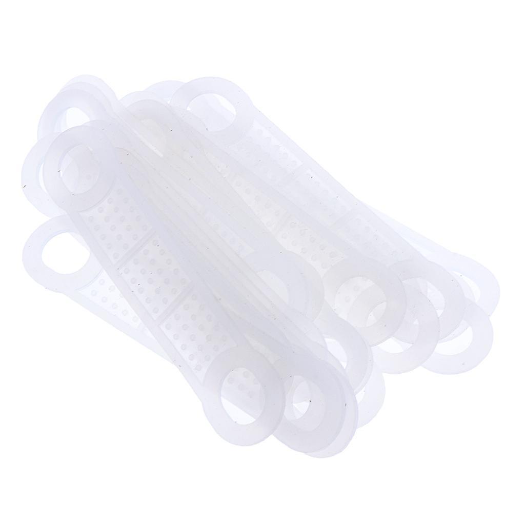 100Pcs Non-Slip Silicone Clothes Hanger Grips Clothing Hanger Strips White