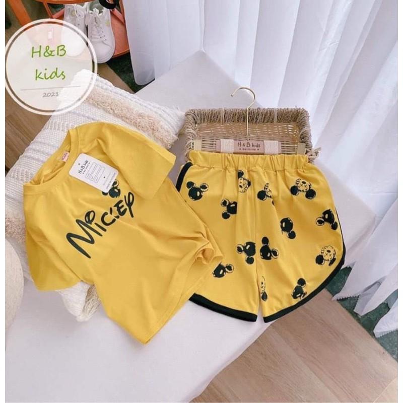 Bộ thun lạnh micky / bộ thun lạnh bo viền cho bé từ 8-22kg