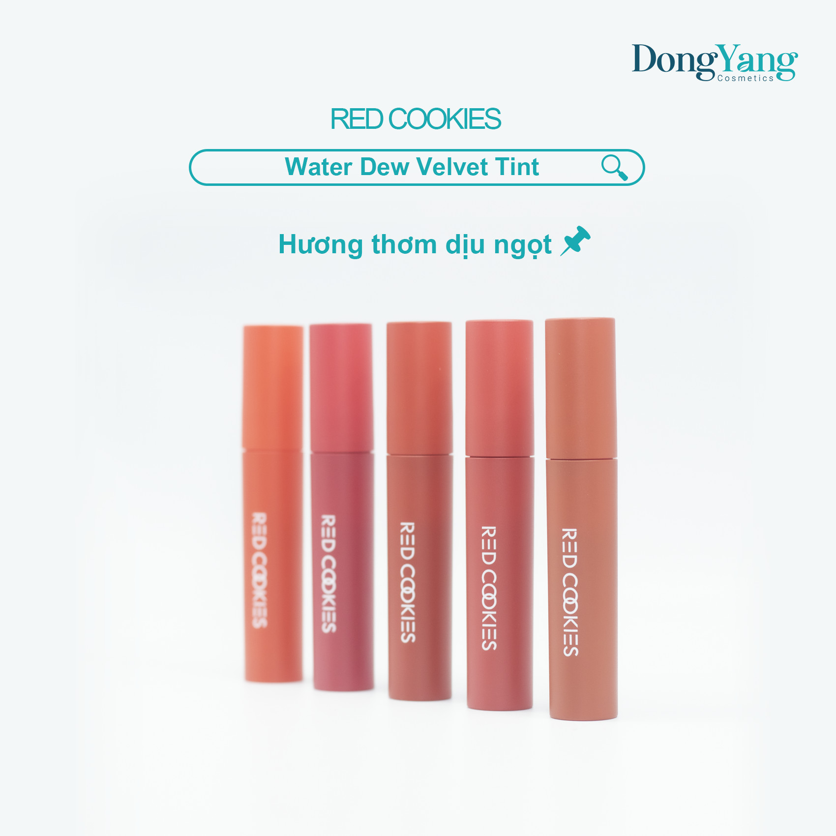 Son Lì Red Cookies Water Dew Velvet Tint Hàn Quốc Màu D5 - Đỏ Mận