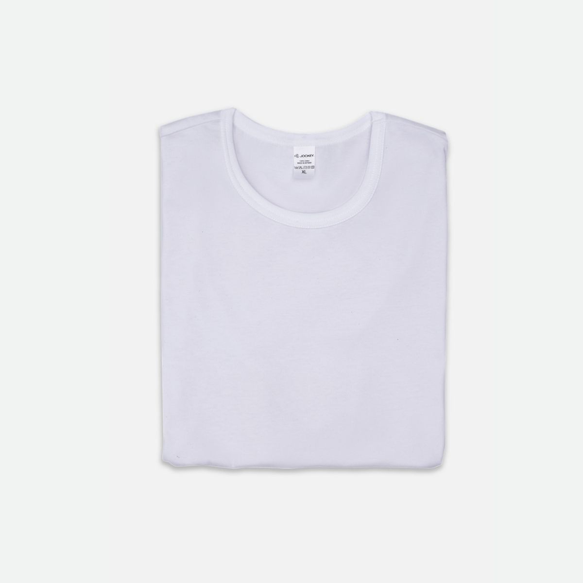 Áo Thun Nam Jockey Ngắn Tay Thun Cotton Màu Trắng - 2110