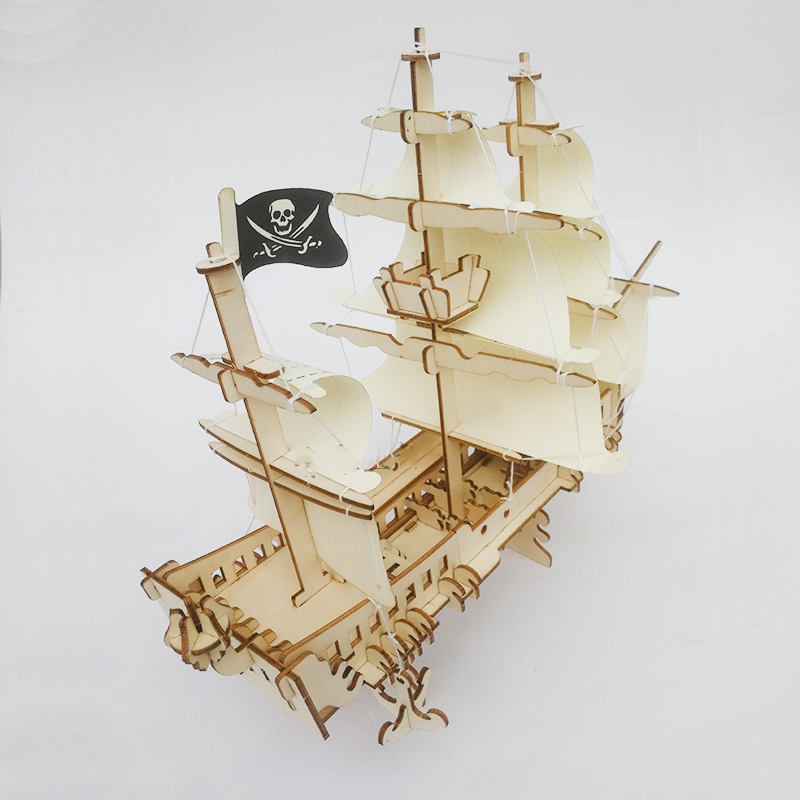Đồ chơi lắp ráp gỗ 3D Mô hình Tàu Cướp Biển Pirate Ship