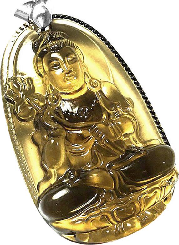Mặt Dây Chuyền Khắc Ngài Đại Thế Chí Bồ Tát Đá Tự Nhiên Bạc Quang Thản MDNA24