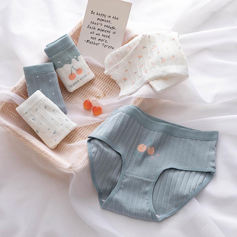 Quần Lót Nữ Cotton Kháng Khuẩn Cherry Ngang Eo . Hàng Loại Đẹp.
