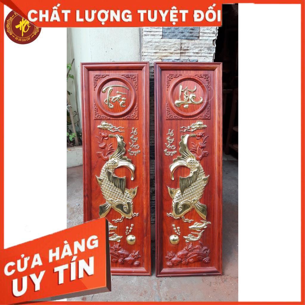 Tranh gỗ cá, lý ngư vọng nguyêt, cá chép trông tranh, gỗ hương dát vàng