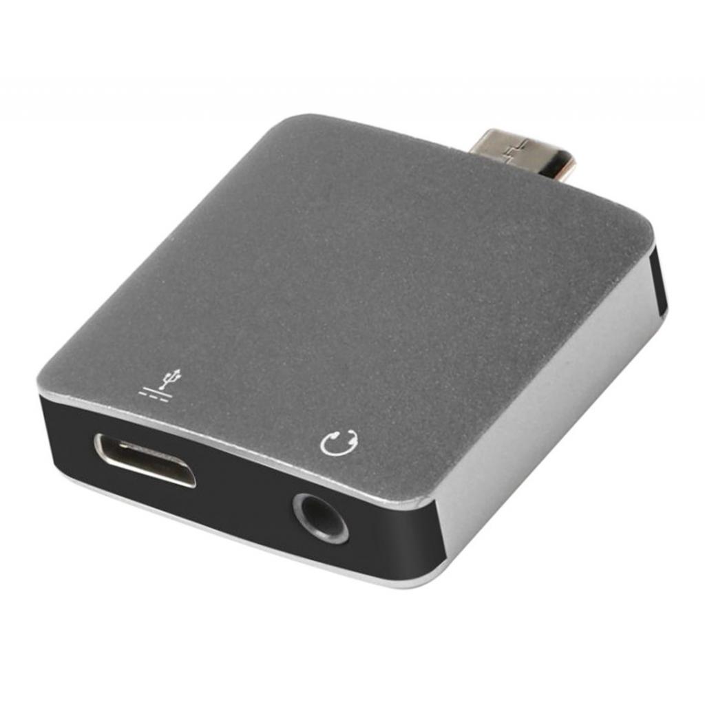 Type C to Audio Adapter, 2 in1 Type-C to 3.5mm Earphone Audio Jack Converter