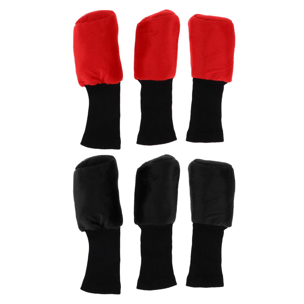 3 Pack Durable Lightweight Head Golf Cover Headcover Golf Accessories for Driver Fairway Wood Head