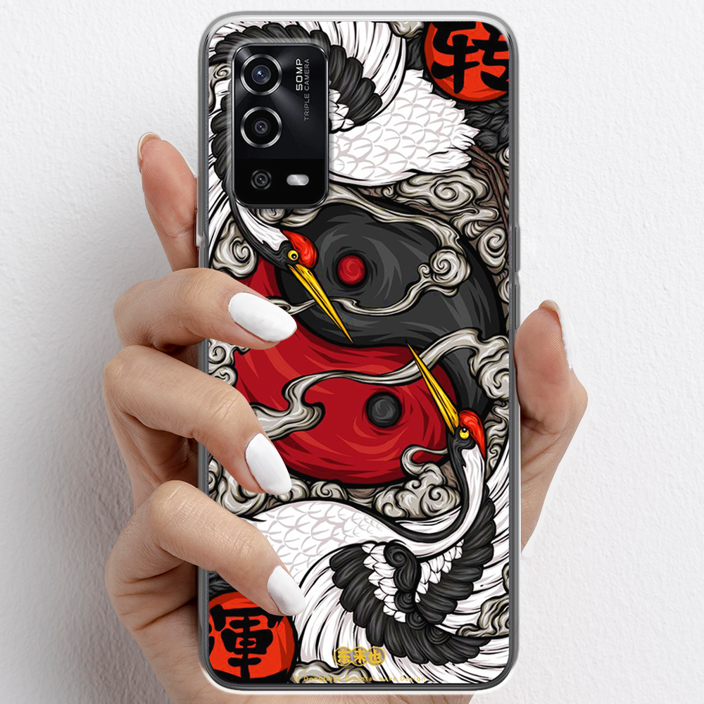Ốp lưng cho Oppo A55, Oppo A95 nhựa TPU mẫu Hạc âm dương