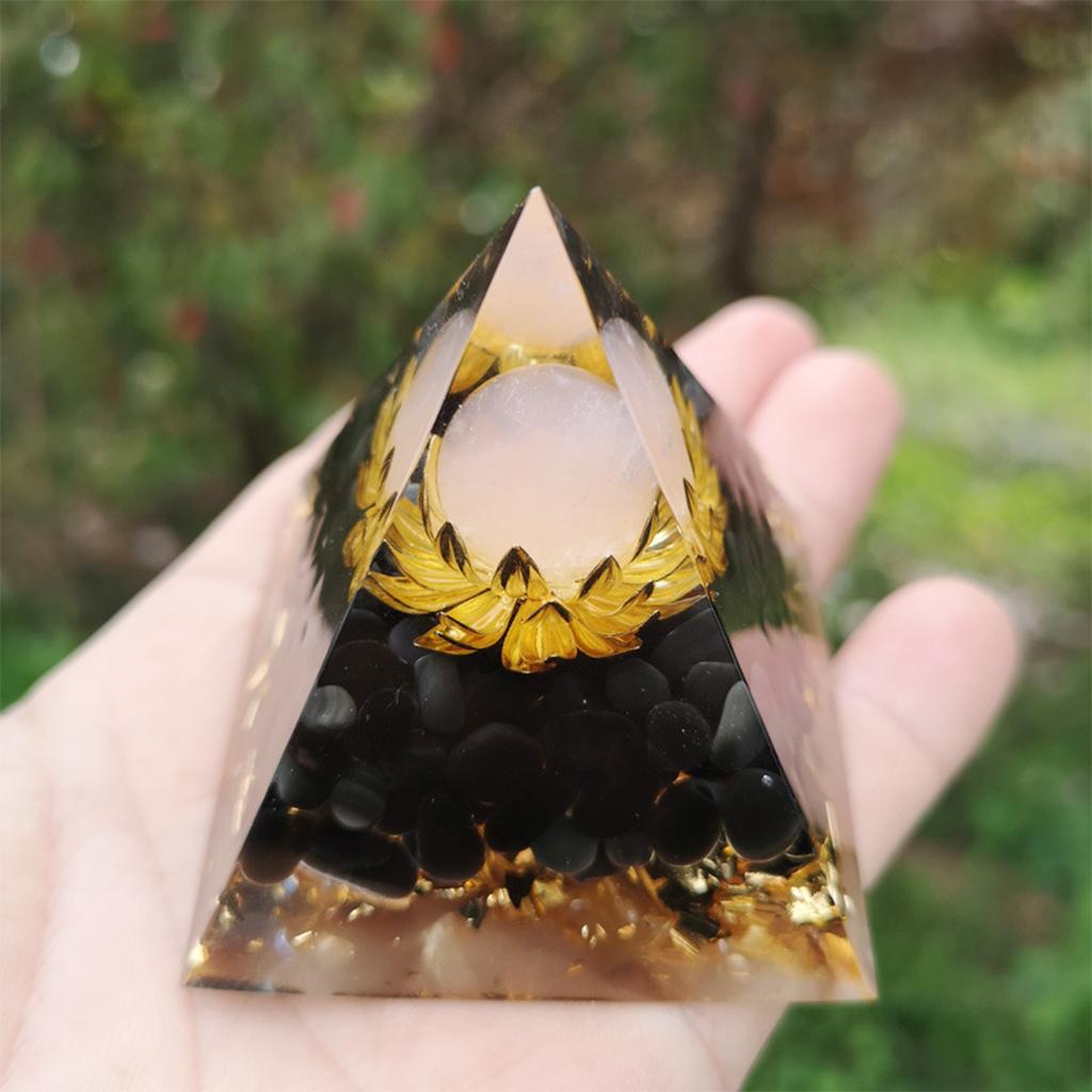 Crystal Pyramid Spiritual Natural Energy Amethyst Decor