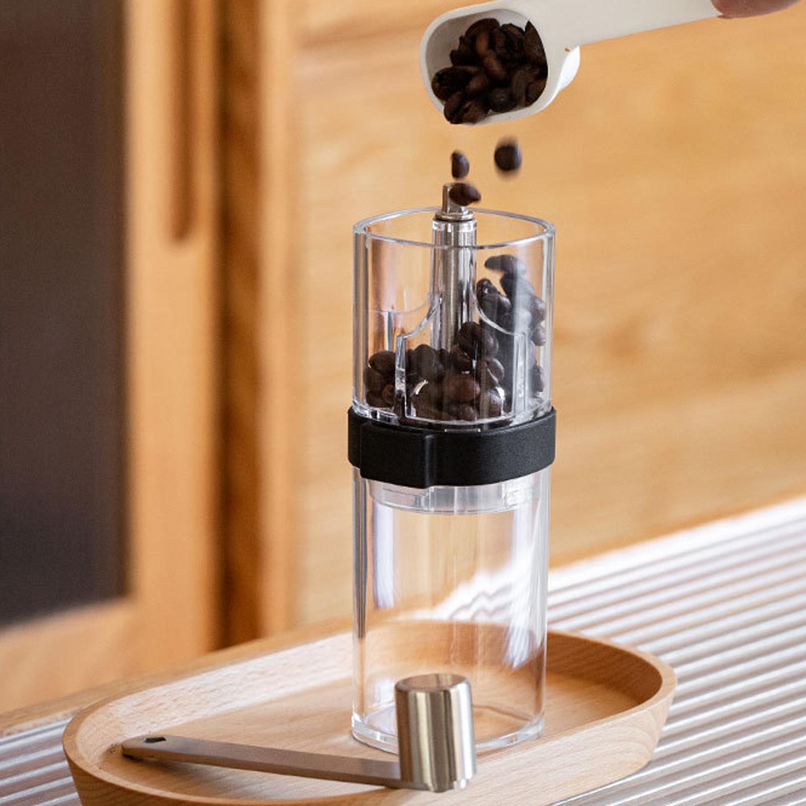 Manual Ceramic Burr Coffee Bean Grinder Manual for Travelling transparent