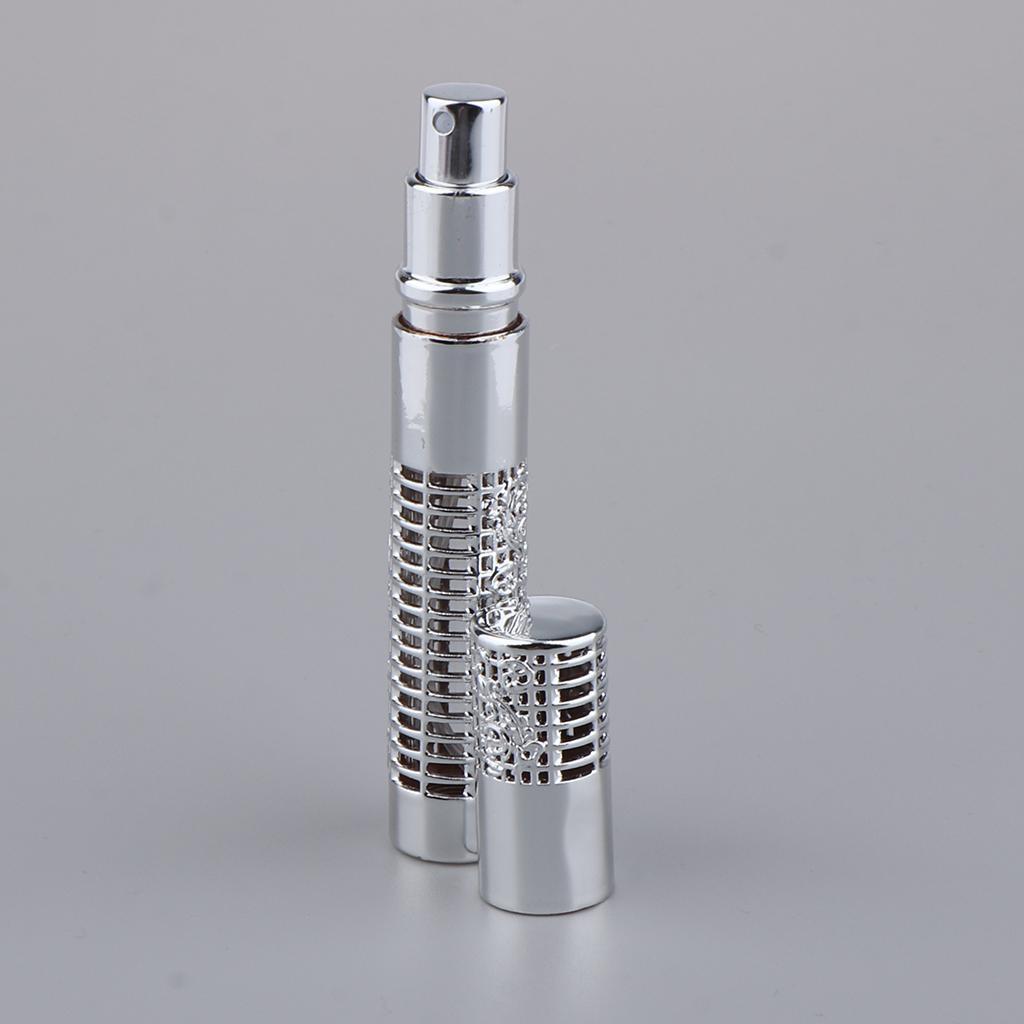 Portable 5ml Empty Refillable Perfume Bottle Pump Spray Bottles Glass Silver