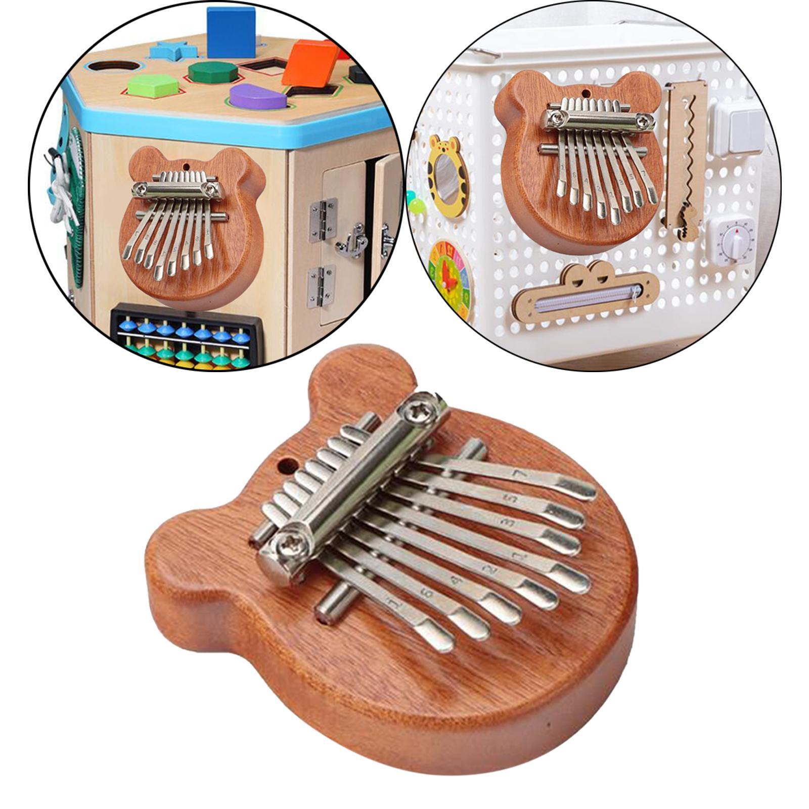 Wooden Montessori Busy Board Thumb Piano Souvenir Practical Skill DIY Material Development Toys for Kindergarten Preschool Home Boys Girls