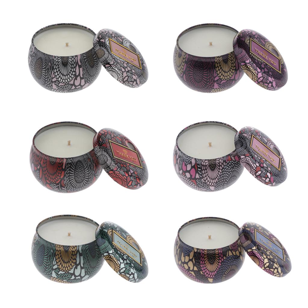 Scented Candles, Wax Soy Candles in Portable Metallic Tins, Strongly Scented for Aromatherapy, Option and Portable Travel Supplies