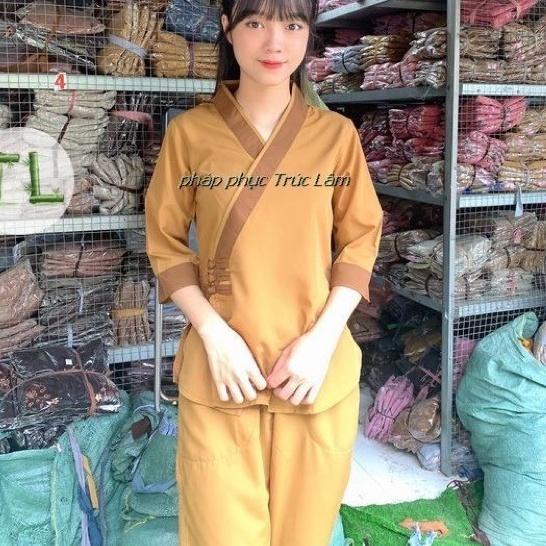 ĐỒ LAM ĐI CHÙA 3 Nút Vải Kate Mịn