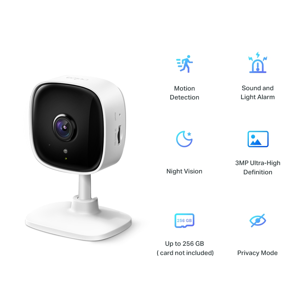 Camera WiFi An Ninh Gia Đình TP-Link Tapo C110 | Độ phân giải 2K 3MP | Đàm thoại 2 chiều | Dễ dàng cài đặt | Bảo hành 24 tháng | Hàng Chính Hãng