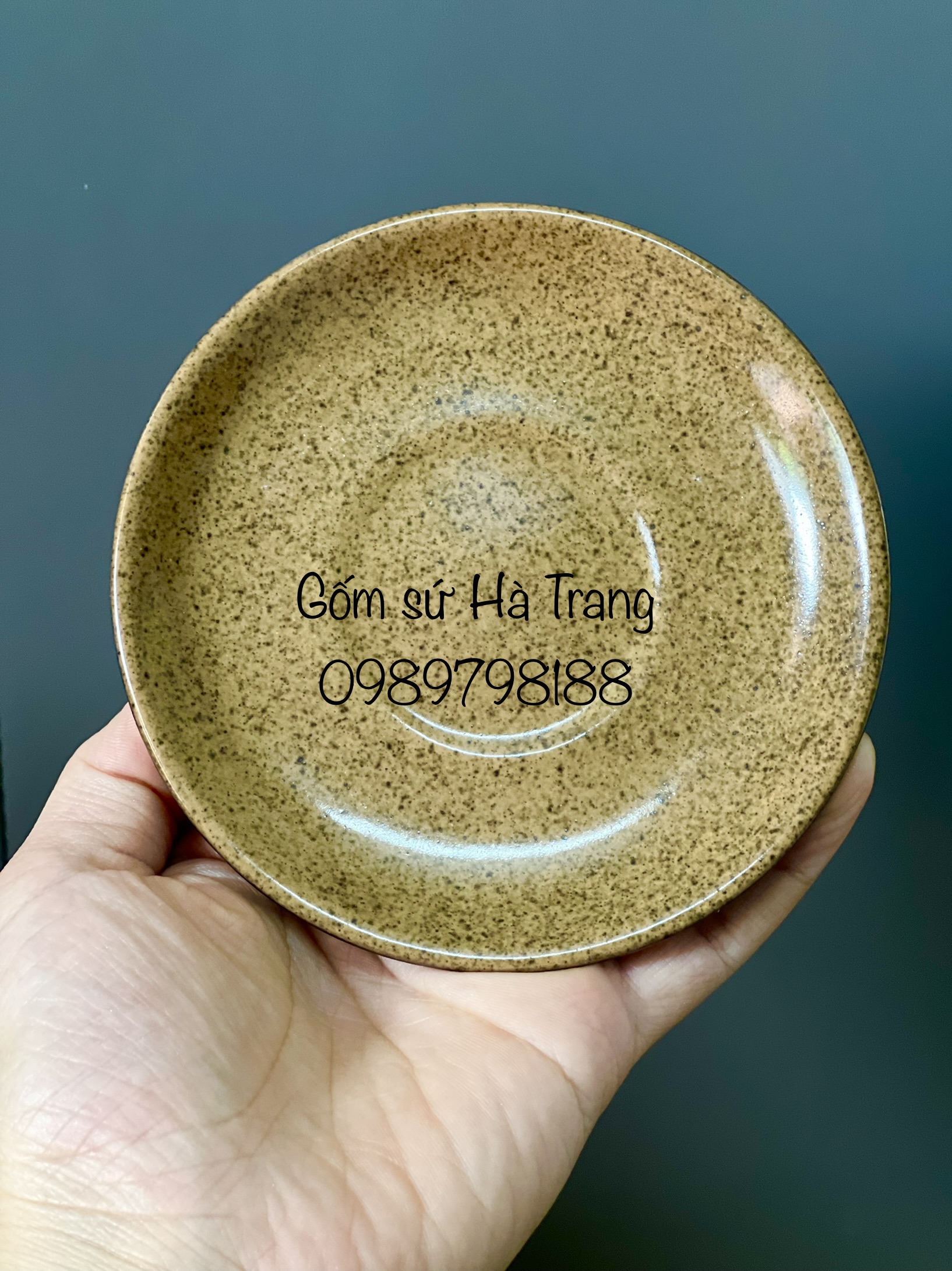 Bộ tách cafe gốm sứ Bát Tràng cao cấp men đen lòng nâu gốm hạt tiêu dung tích 160ml