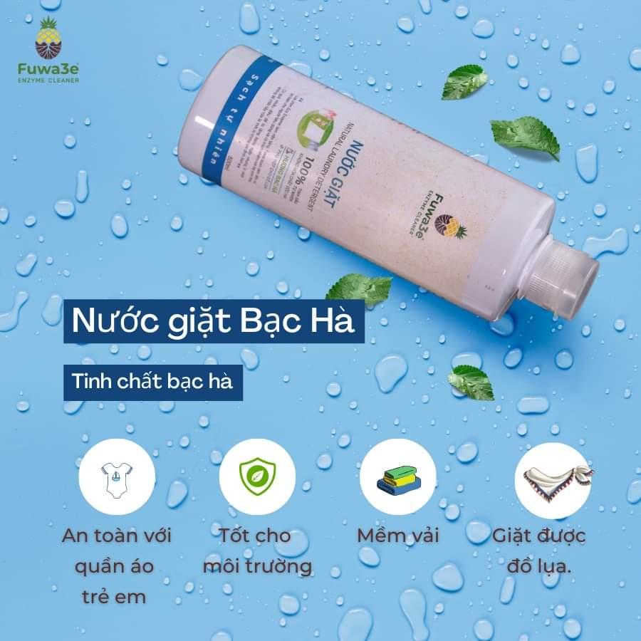 Nước giặt hữu cơ Fuwa3e - Chuyên giặt lụa hương bạc hà an toàn cho bé (500ml)