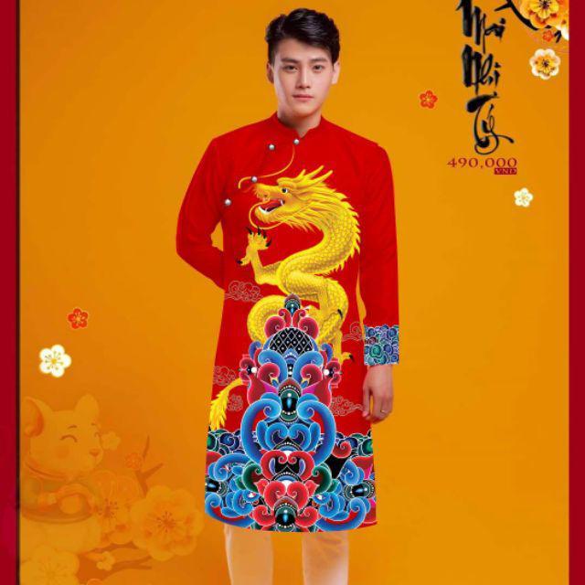 Áo dài cách tân nam rồng mạnh mẽ
