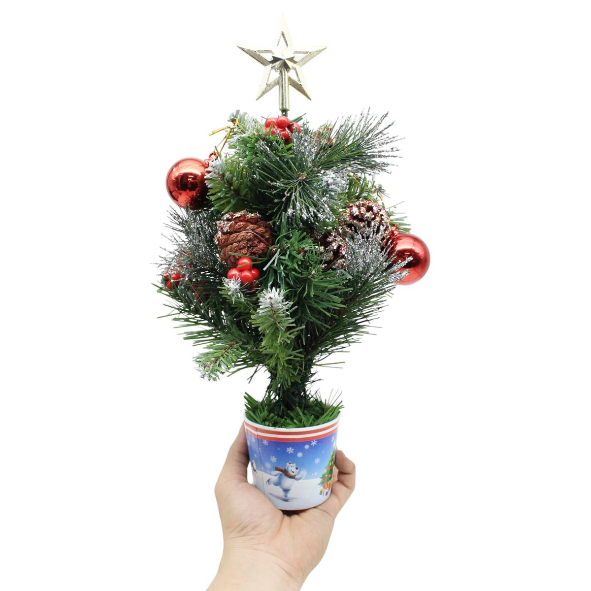 Cây Thông Mini 3 Loại Lá Trang Trí Noel 38 cm - Chaang Chiia LP-TN1.25-3LL