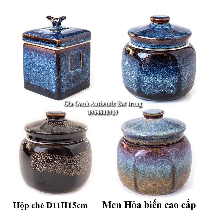 HỘP ĐỰNG TRÀ D11H15cm - Men hỏa biến CAO CẤP và SANG TRỌNG vừa đựng vừa trang trí rất tuyệt đẹp
