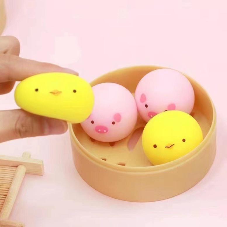 Bánh bao màn thầu squyshi mềm mại hộp 3 chiếc 4 chiếc