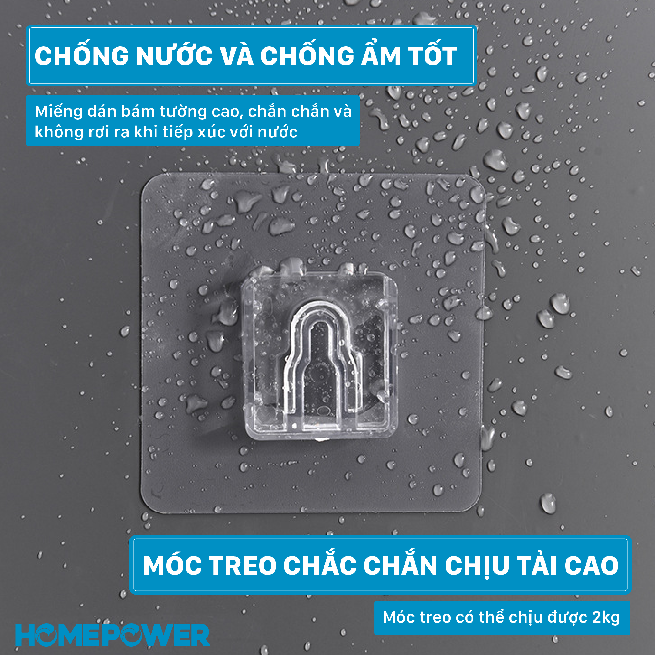 Móc treo cây lau nhà dán tường đa năng HOMEPOWER