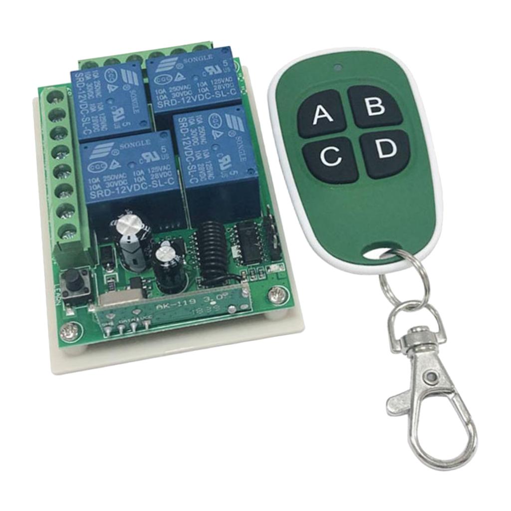 Wireless Receiver Lamp /Light Remote Control Switch - 433 Mhz Remote Controller, for Smart Home Appliance, Green