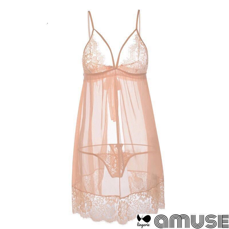 Váy ngủ xẻ tà lưng hai dây gợi cảm  K19