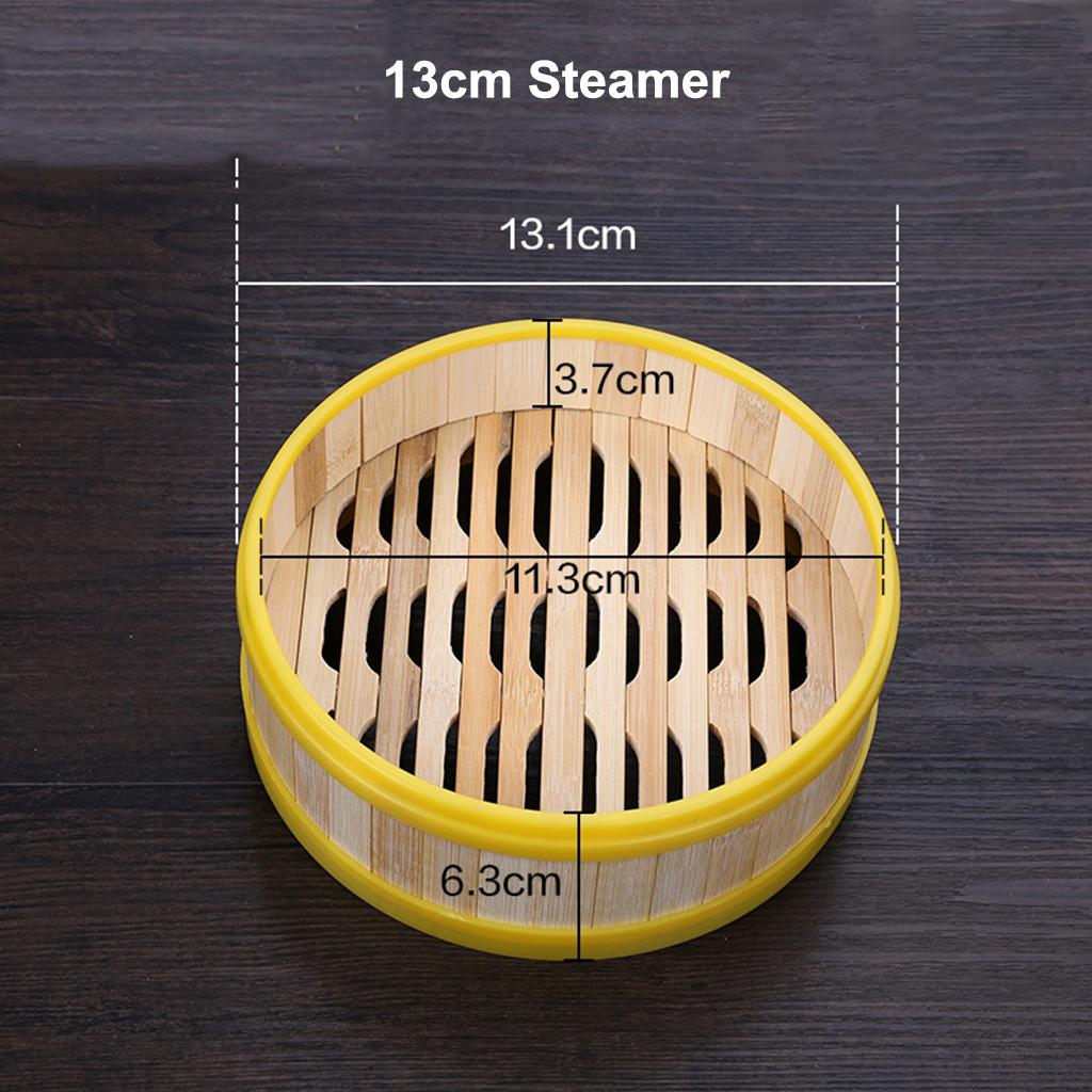 Plastic Edge Bamboo Dumplings Buns Steamer Basket Lid Mat