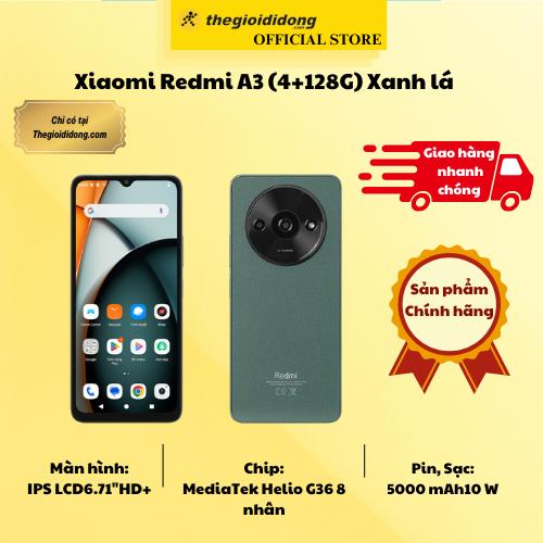 Xiaomi Redmi A3 (4+128G) Xanh lá - Hàng Chính Hãng