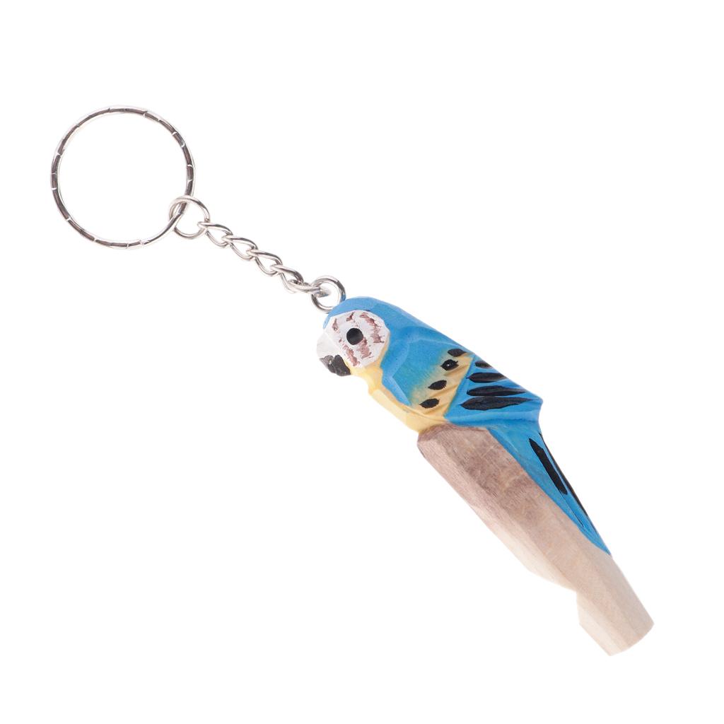 Wooden Carved Animal Whistle Key Chain Key Rings Charms