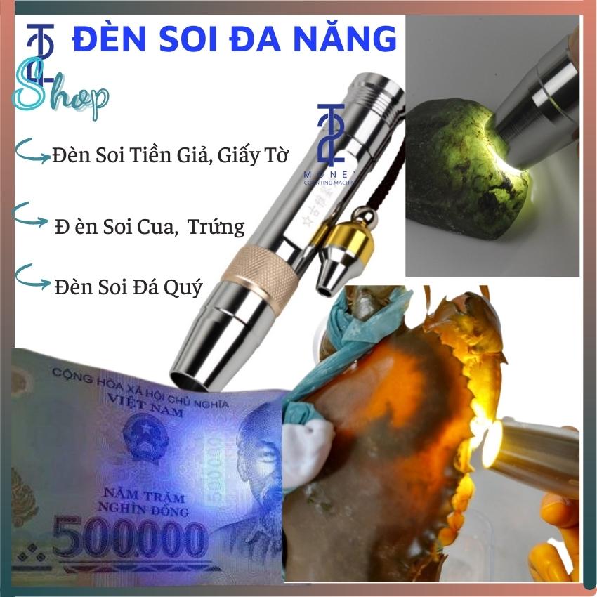 Đèn soi, rọi tiền, đá , cua gạch với ánh sáng mạnh, 3 màu tiện dụng kèm theo bộ sạc