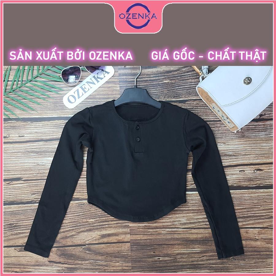 Áo croptop tay dài khoét eo nữ đẹp , áo crt ôm body vạt bầu thun gân 100% cotton size dưới 52 cân nhiều màu