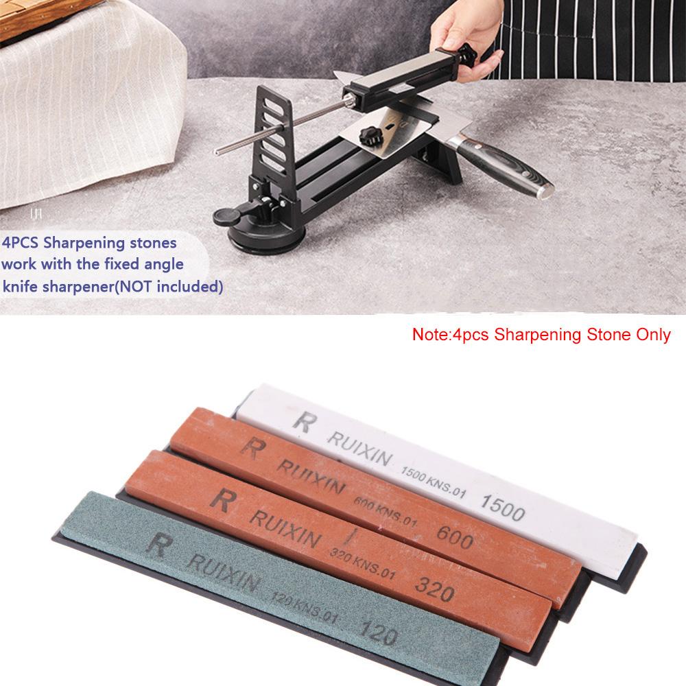 4pcs Sharpening Stones 120# 320# 600# 1500# Whetstone Honing Stone for Kitchen Knife Scissors Knife Sharpener