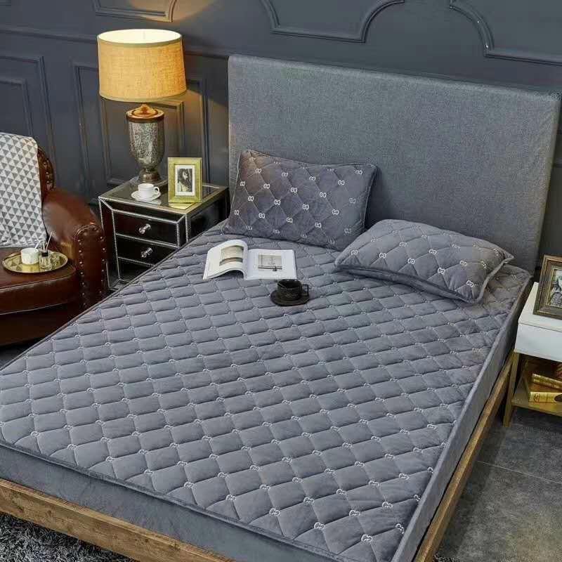 Bộ ga gối nỉ nhung thêu size 1m8*2m