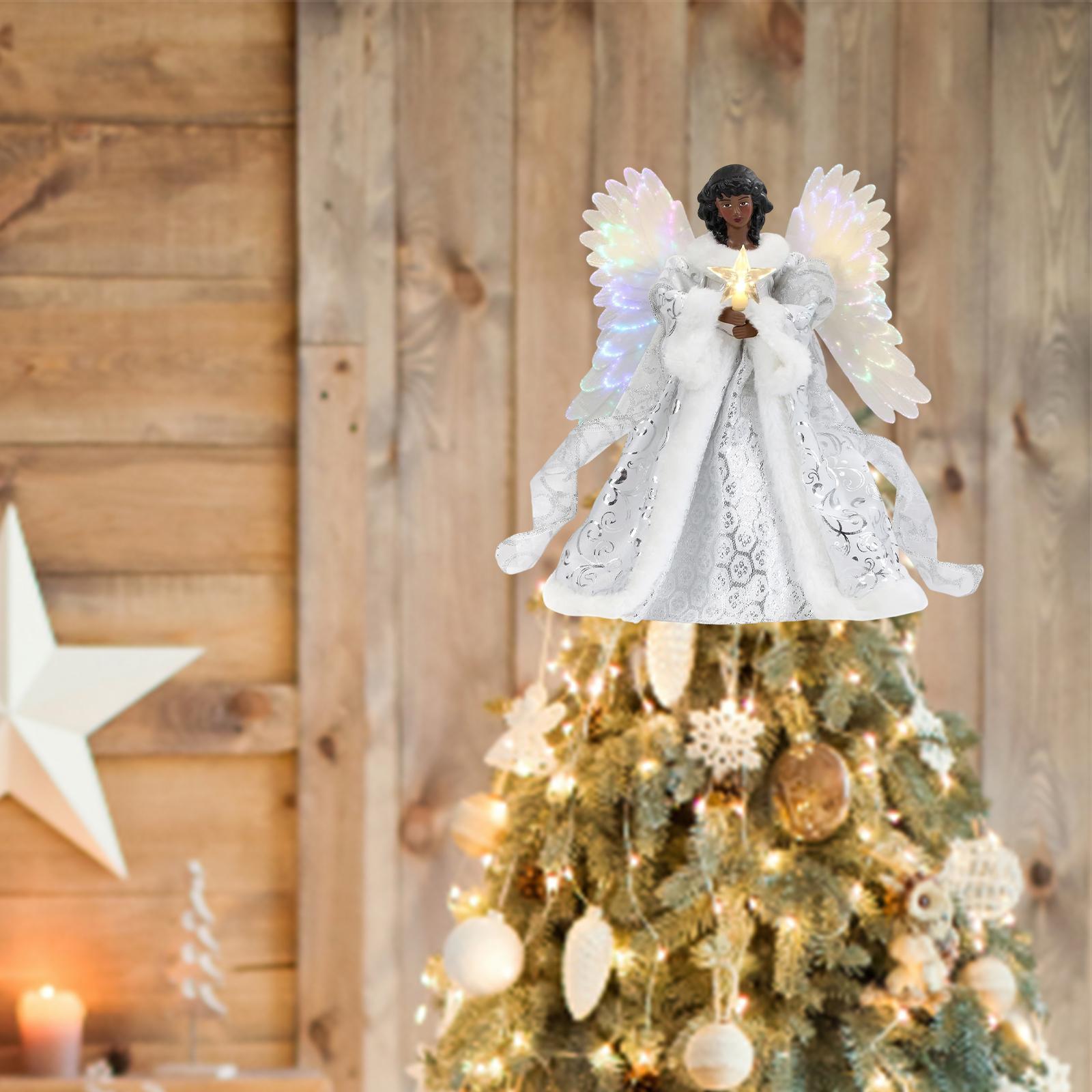 Angel Christmas Treetop Figurine 25*20cm Mall Desktop with Lights Star