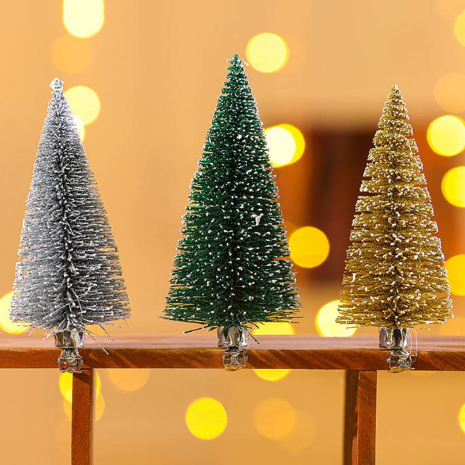 3x Artificial Christmas Tree with Clip Tabletop for Desk Shop Showcase Party