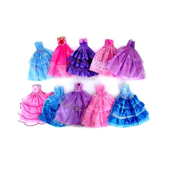 Bộ 05 Váy Đầm Công Chúa Búp Bê 30Cm