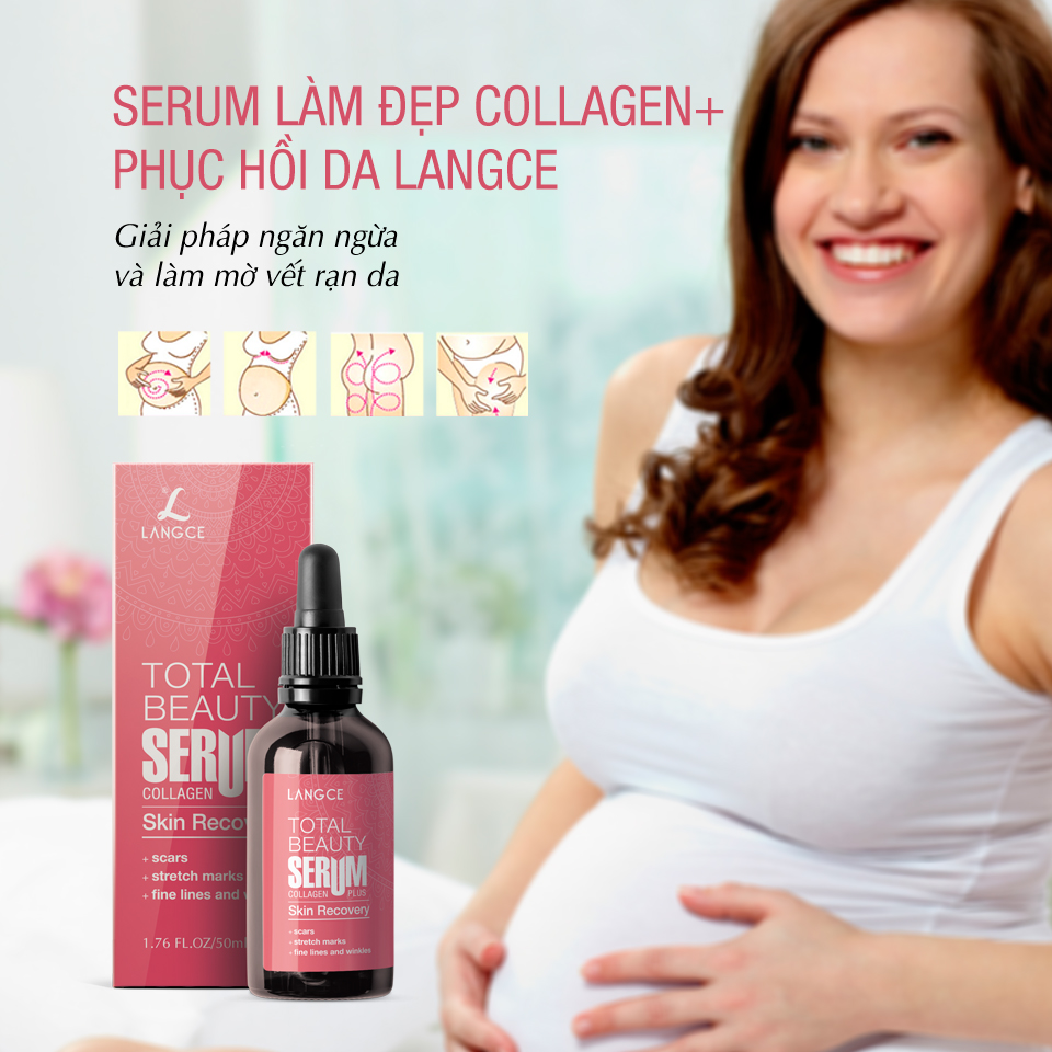 Tinh Chất Làm Đẹp Collagen+ Phục Hồi Chống Rạng Da 50ml TẶNG Kem Làm Rụng Lông Trắng Da 20ml LANGCE