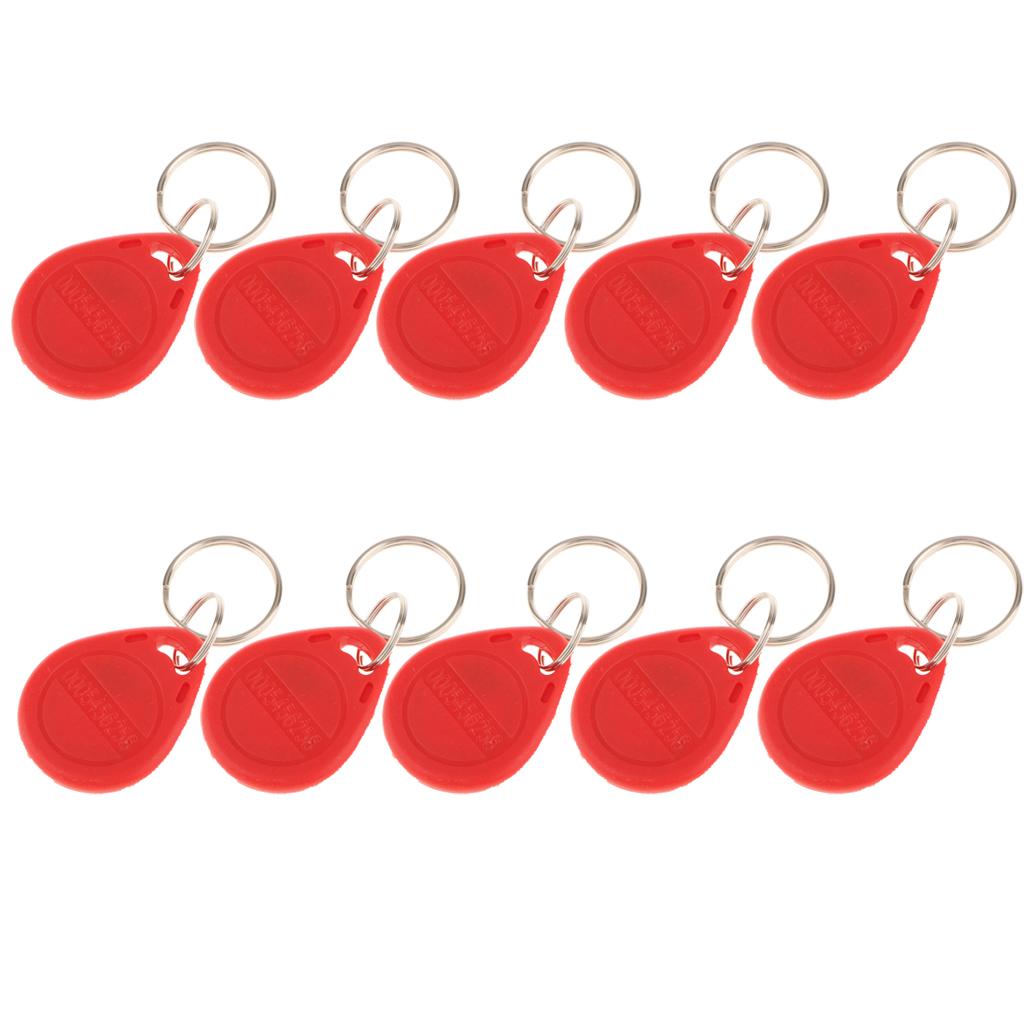 2x10Pcs 125KHZ RFID Proximity ID Card Token Tags Key Fobs Access System Red