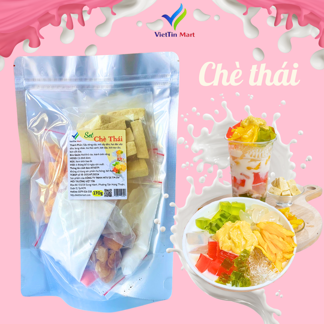 Set Chè Thái 7 Loại Topping Nấu 10-12 ly VietTin Mart