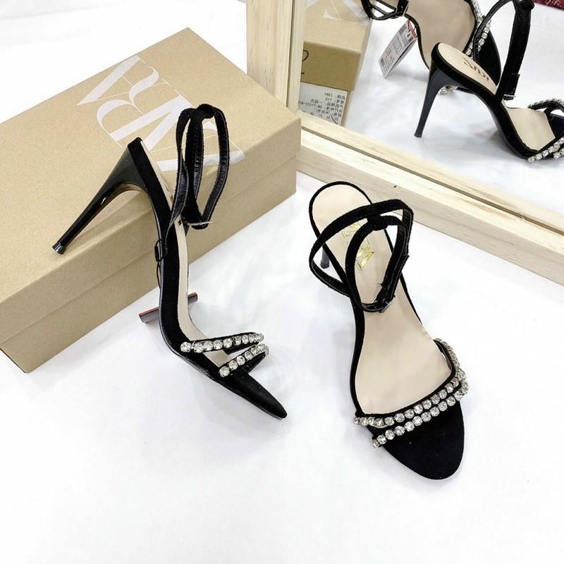 SANDAL NỮ QUAI ĐÁ THỜI TRANG GÓT NHỌN CAO 10CM (KÈM VIDEO)